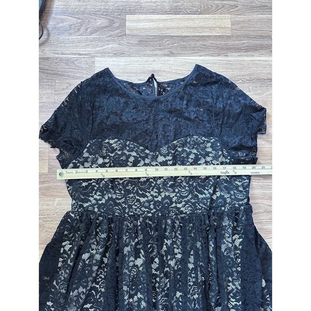 Torrid Womens Lace Skater Dress Sz 2X Black Cocktail Feminine Goth Dark Academia - Picture 7 of 8